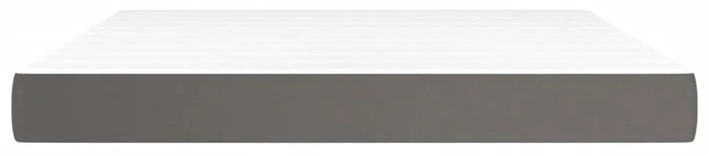 vidaXL Στρώμα με Pocket Springs Γκρι 160x200x20 εκ. Συνθετικό Δέρμα