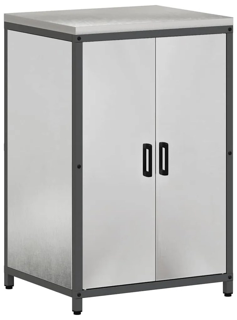 vidaXL Σετ Αποθήκευσης Κουζίνας με ράφι 2 pcs Ασημί Ανοξείδωτο ατσάλι