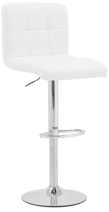 Σκαμπό μπαρ Remina pakoworld πτυσσόμενο λευκό pu-βάση χρωμίου 44x44x112εκ