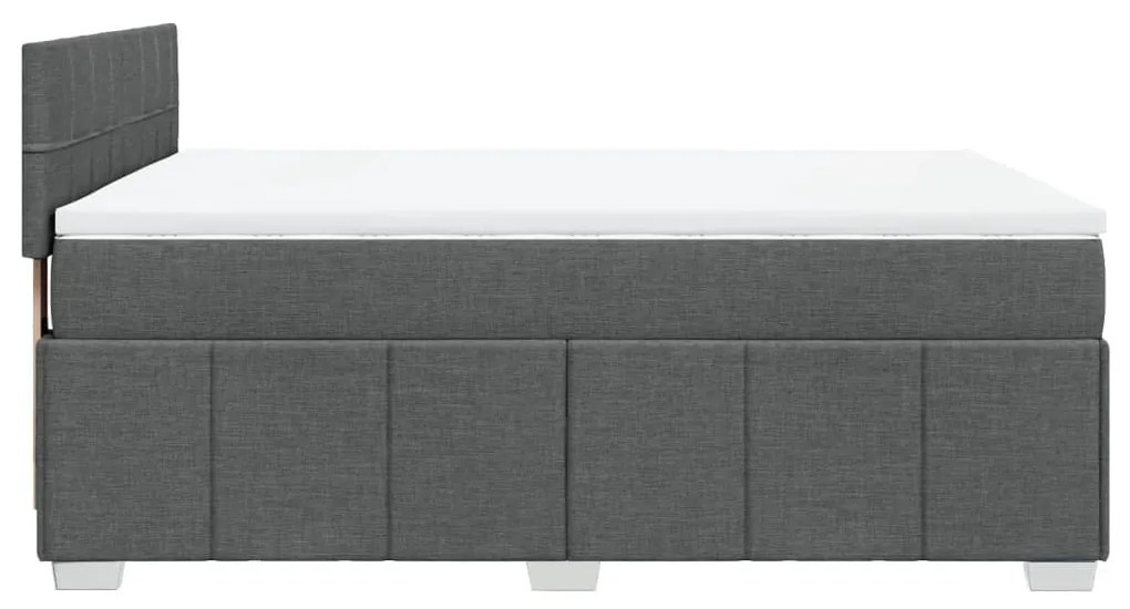 ΚΡΕΒΑΤΙ BOXSPRING ΜΕ ΣΤΡΩΜΑ ΣΚΟΥΡΟ ΓΚΡΙ 160X200 ΕΚ ΥΦΑΣΜΑΤΙΝΟ 3289420