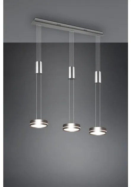 Κρεμαστό Φωτιστικό Οροφής 3xLED 9W Switch Dimmer 3000K Franklin Trio Lighting-326510307-Νίκελ Ματ 326510307