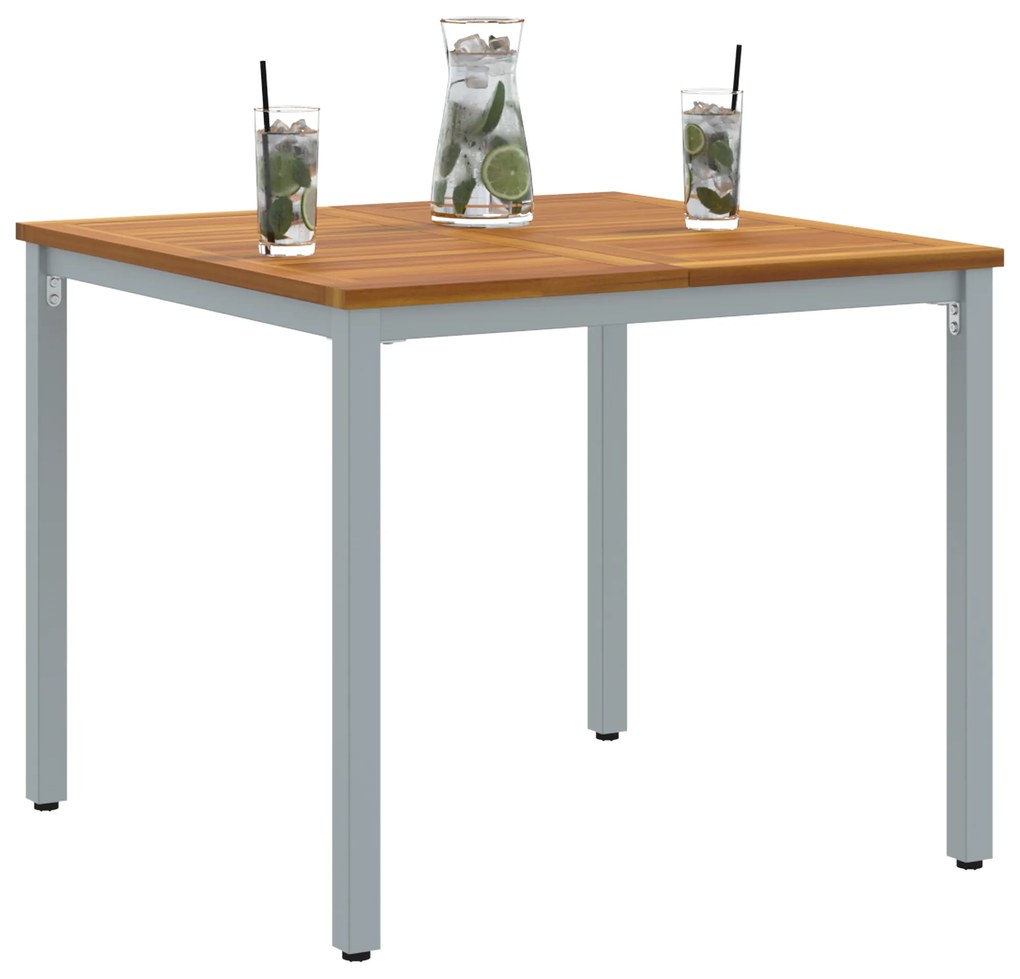 vidaXL Υπαίθρια Τραπέζια Φυσικό και γκρι 90 x 90 x 75 cm