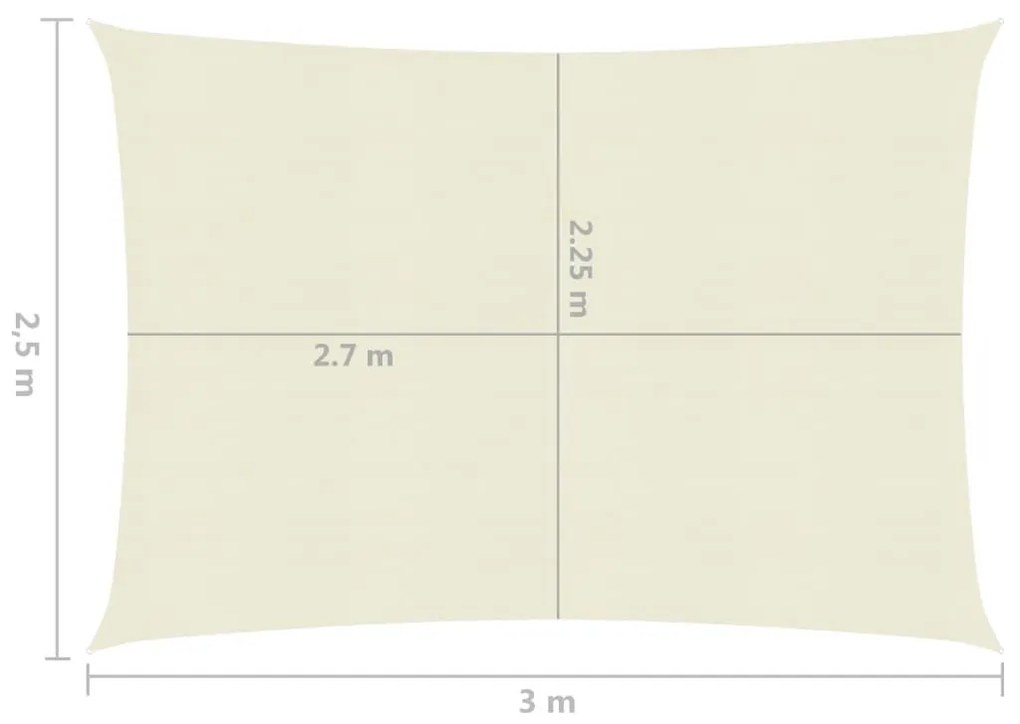 Πανί Σκίασης Κρεμ 2,5 x 3 μ. από HDPE 160 γρ./μ² - Κρεμ