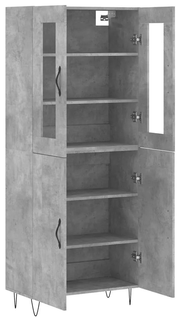 vidaXL Ντουλάπι Γκρι Σκυροδέματος 69,5x34x180 εκ. Επεξεργασμένο Ξύλο