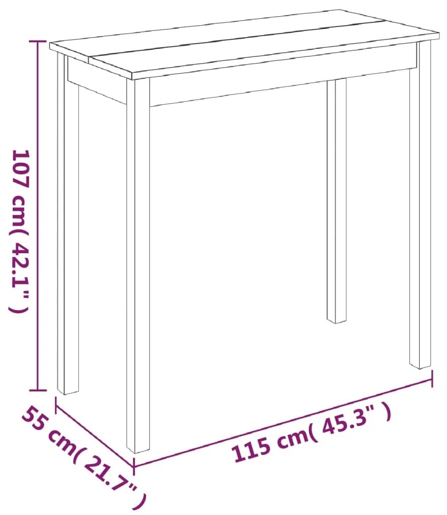 vidaXL Τραπέζι Μπαρ Μαύρο 115 x 55 x 107 εκ. από MDF