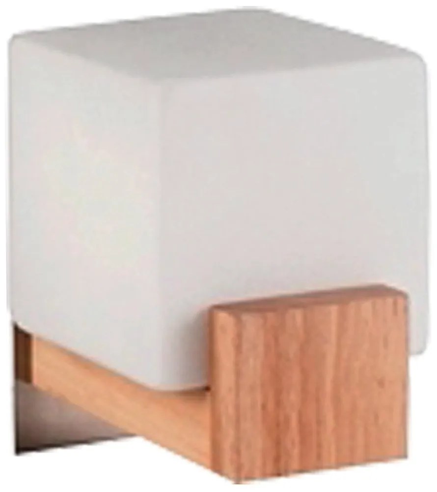 Απλίκα Κύβος Ξύλο Γυαλί Λευκό  16x18xH15cm 1xE14  WLC 2471 ARlight 0303101