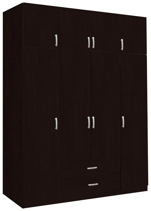 Intrahome Ντουλάπα τετράφυλλη με συρτάρια Royal Intrahome σε wenge απόχρωση 200x58x230εκ | SKU: INTRAPA-472111174