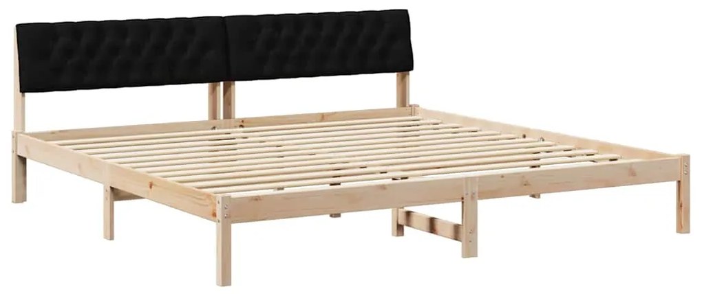 vidaXL Σκελετός Κρεβατιού με κεφαλάρι Καφέ και μαύρο 200 x 200 cm
