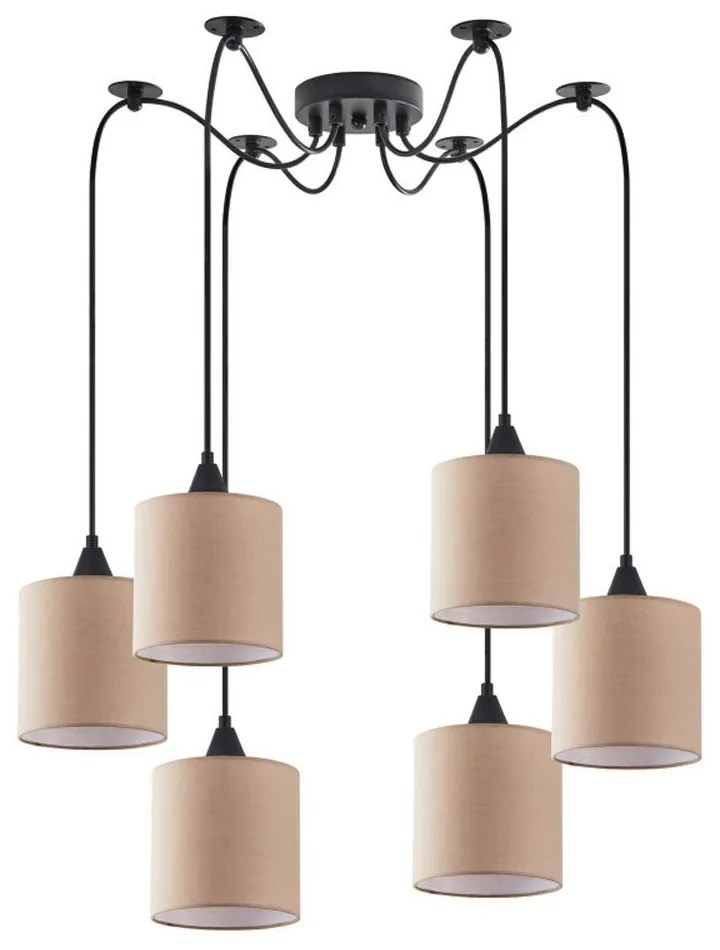 Φωτιστικό Οροφής Κρεμαστό Adept 77-9026 50x300cm 6xE27 60W Brown Homelighting Ύφασμα