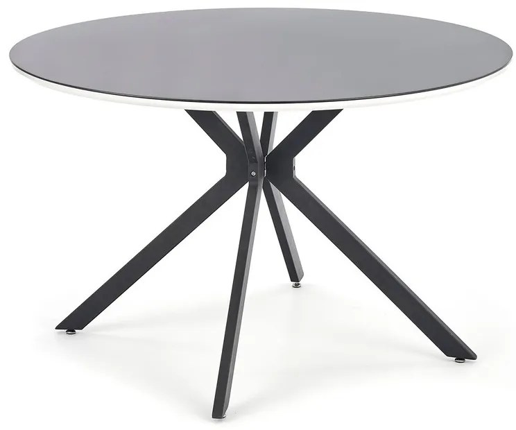Τραπέζι Houston 753, Μαύρο, Άσπρο, 76cm, Επεξεργασμένο γυαλί, Ινοσανίδες μέσης πυκνότητας, Μέταλλο