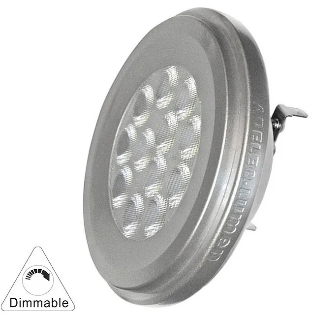 Adeleq Led Λάμπα Aλουμινίου Ar111 12W 12Vac/Dc Ντιμαριζόμενο 24° Λευκό 13-111122419