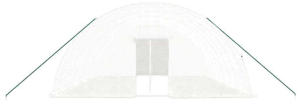 vidaXL Θερμοκήπιο με Ατσάλινο Πλαίσιο Λευκό 48 μ² 8 x 6 x 2,85 μ.
