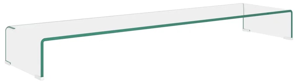vidaXL Βάση Τηλεόρασης/Οθόνης Διάφανη 120 x 30 x 13 εκ. Γυάλινη