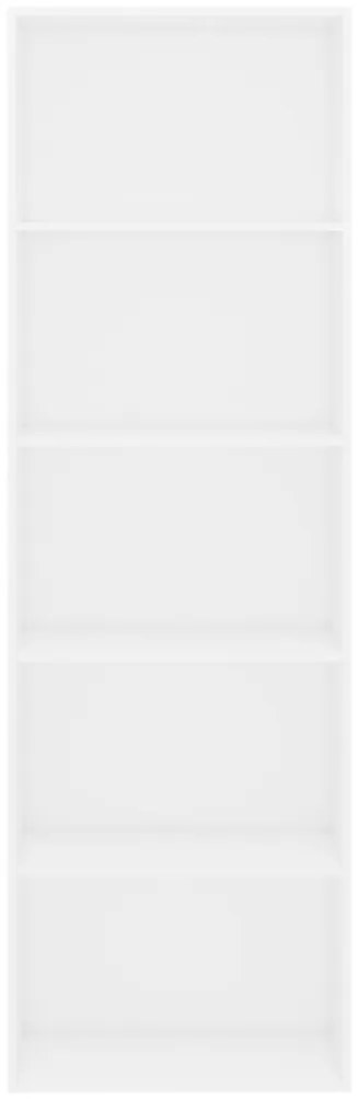 vidaXL Βιβλιοθήκη με 5 Ράφια Λευκή 60 x 30 x 189 εκ. από Επεξ. Ξύλο