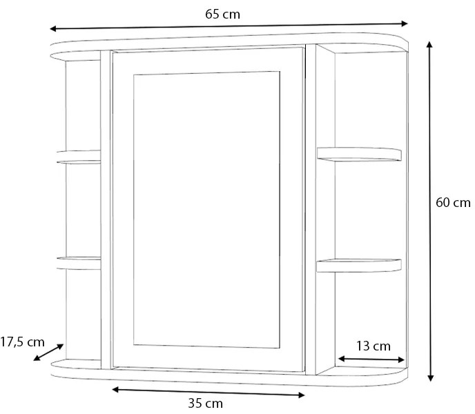 Καθρέπτης μπάνιου Diro Μegapap χρώμα λευκό 65x17,5x60εκ.