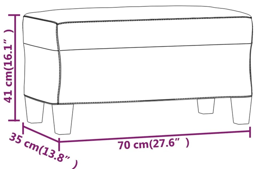vidaXL Πάγκος Κρεμ 70 x 35 x 41 εκ. Υφασμάτινος