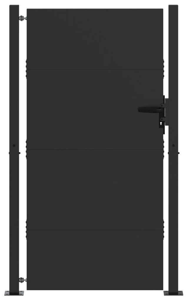 vidaXL Πύλη Κήπου Μαύρο 105 x 200 cm Ατσάλι με Επικάλυψη Πούδρας