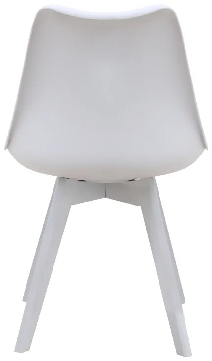 Καρέκλα τραπεζαρίας Viva Megapap PP - PU λευκό - ξύλινο λευκό πόδι 48,5x54x80εκ.