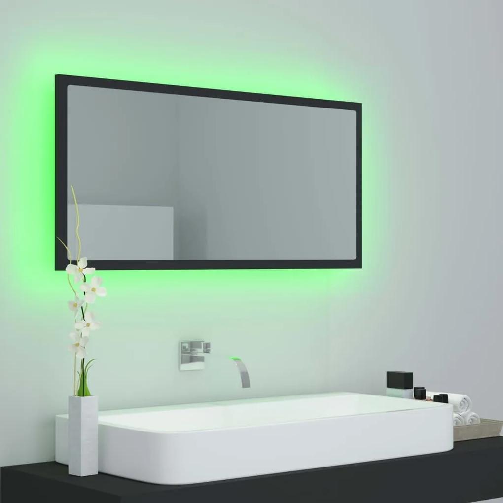 Καθρέφτης Μπάνιου με LED Γκρι 90x8,5x37 εκ. από Ακρυλικός - Γκρι