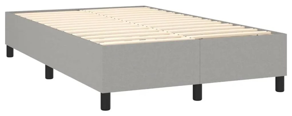 Κρεβάτι Boxspring με Στρώμα &amp; LED Αν.Γκρι 120x200 εκ Υφασμάτινο - Γκρι