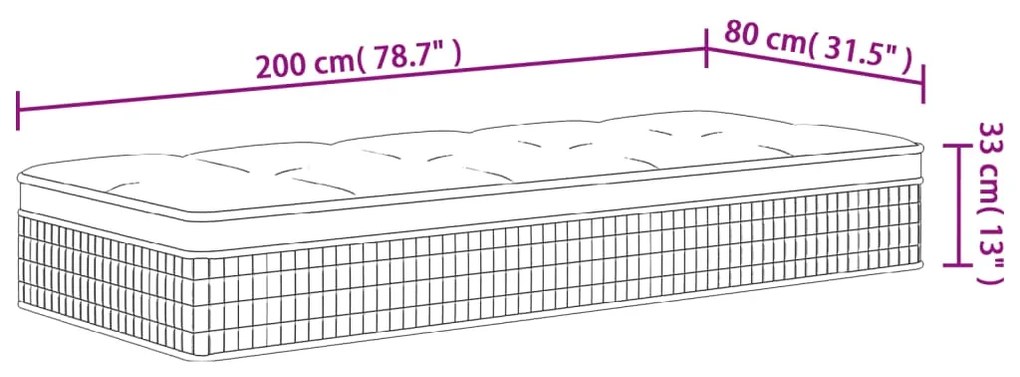 ΣΤΡΩΜΑ ΜΕ POCKET SPRINGS ΜΕΣΑΙΑ ΣΚΛΗΡΟΤΗΤΑ 80X200 ΕΚ. 372897