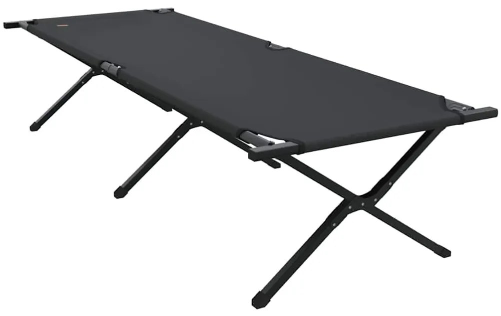 vidaXL Αναδιπλούμενο Κρεβάτι Κάμπινγκ 2 pcs Μαύρο Ύφασμα Oxford