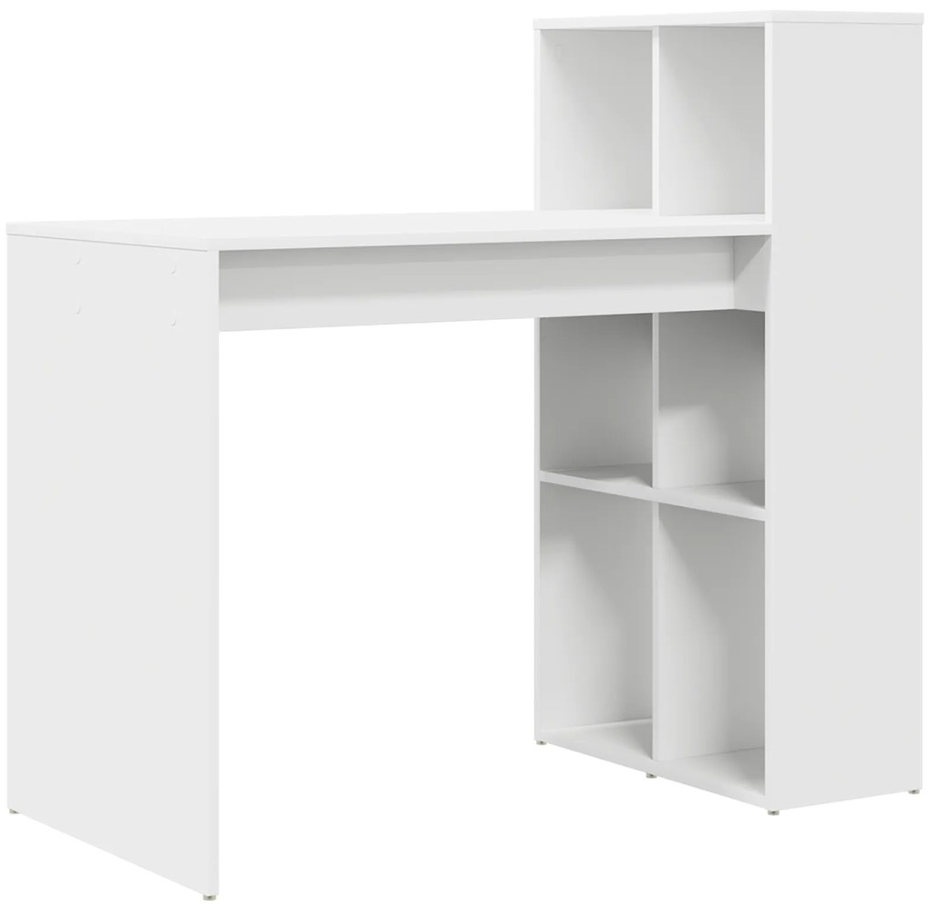 vidaXL Γραφείο με ράφι Λευκό 108 x 55 x 103.5 εκ Επεξεργασμένο ξύλο