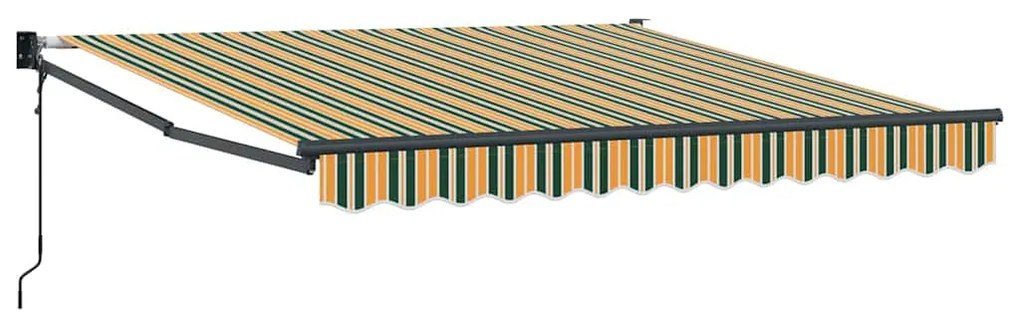 vidaXL Αντιανεμικό Ριγέ Πράσινο και κίτρινο 3 x 2,5 μ