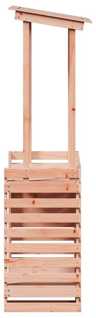 Τραπέζι Μπαρ Κήπου με Οροφή 112,5x57x195,5 εκ. Μασίφ Πεύκο - Καφέ
