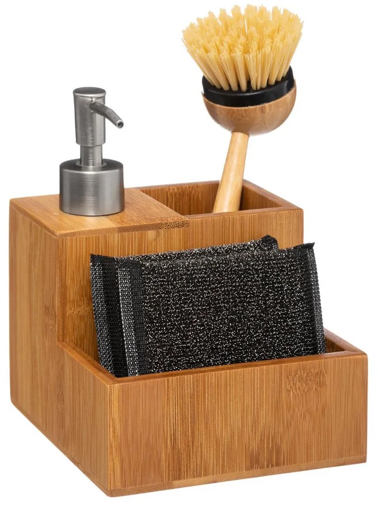 Δοχείο Υγρού Πιάτων + Θήκη Για Σφουγγάρι F-V Bamboo 167770
