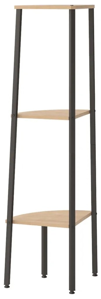 vidaXL Ραφιέρα Γωνιακή 3 Επίπεδων Αν. Καφέ &amp; Μαύρο 45,5x31,5x120 εκ.