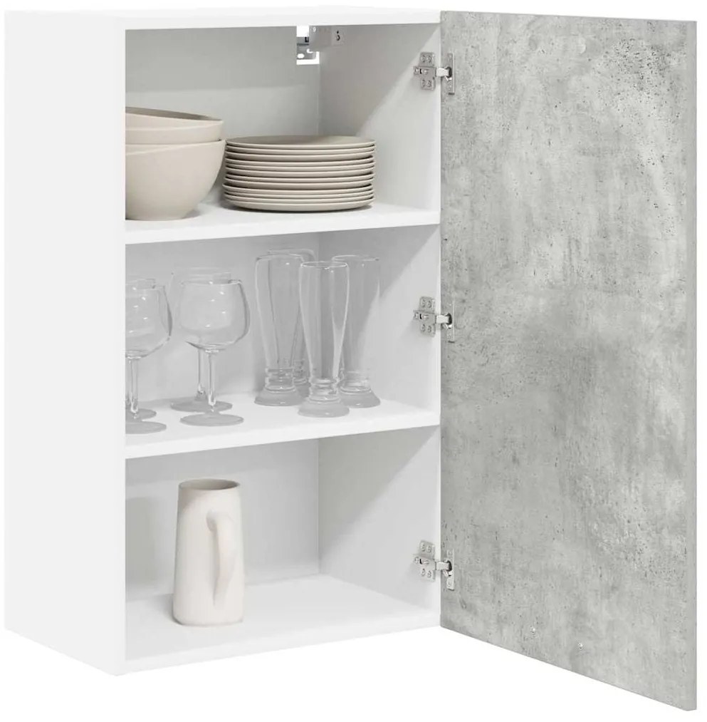 vidaXL Κρεμαστό ντουλάπι με αποθήκευση Riga Σκυρόδεμα Γκρι και Λευκό