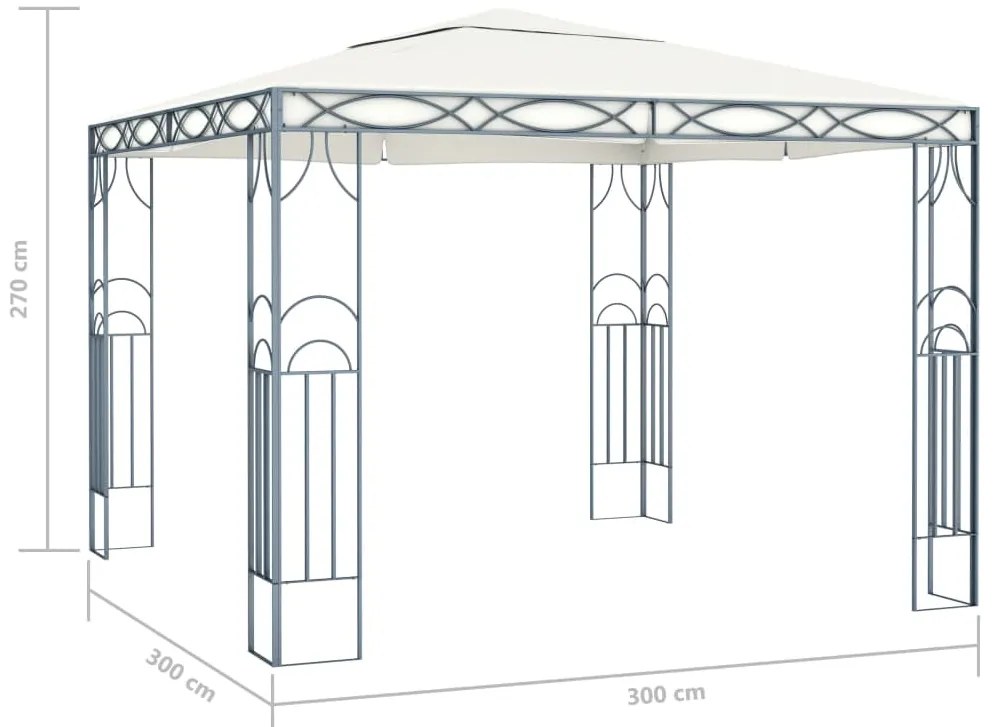 vidaXL Κιόσκι Κρεμ 300 x 300 εκ.