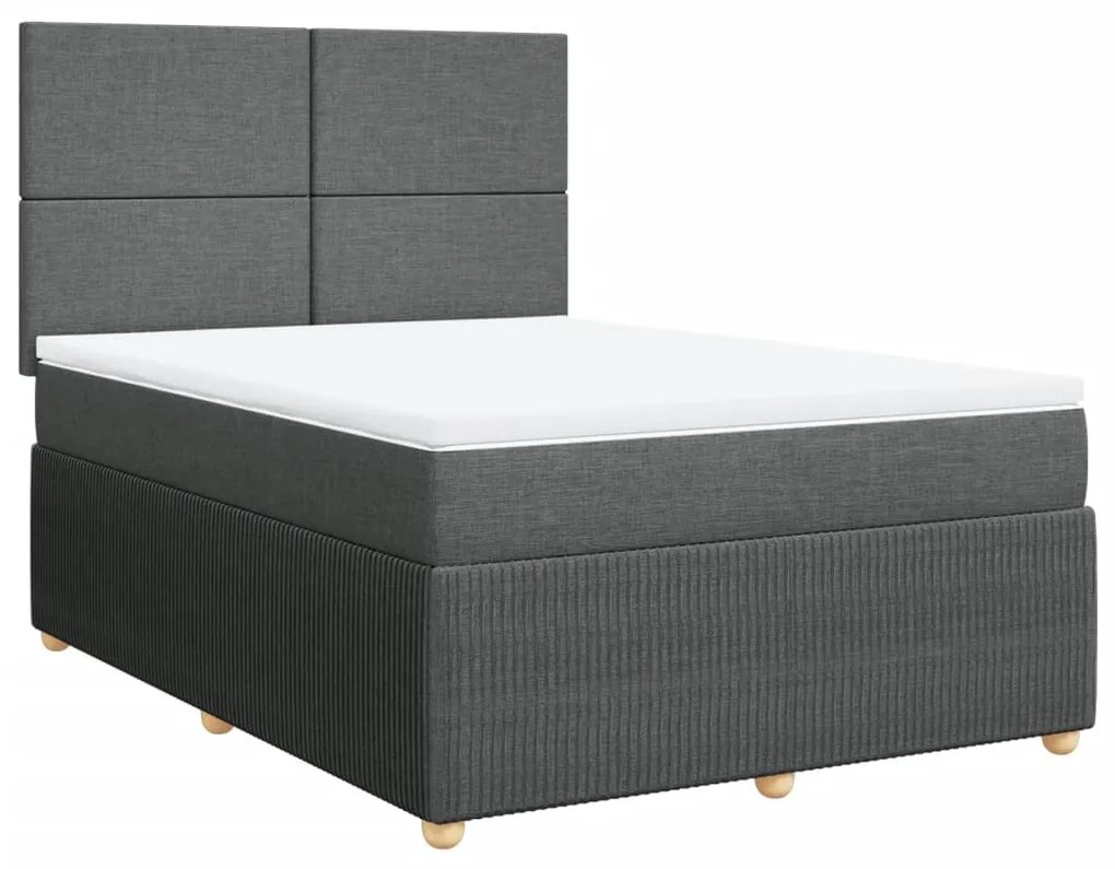 ΚΡΕΒΑΤΙ BOXSPRING ΜΕ ΣΤΡΩΜΑ ΣΚΟΥΡΟ ΓΚΡΙ 160X200 ΕΚ ΥΦΑΣΜΑΤΙΝΟ 3294401