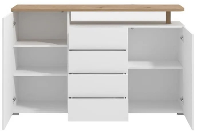 Μπουφές ATERNO 154 3K4F2V Λευκό - Artisan Oak 154x40x94εκ. 154x40x94 εκ.