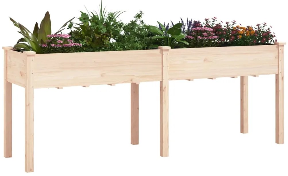 vidaXL Γλάστρα με Επένδυση 203 x 53 x 76 εκ. από Μασίφ Ξύλο Ελάτης