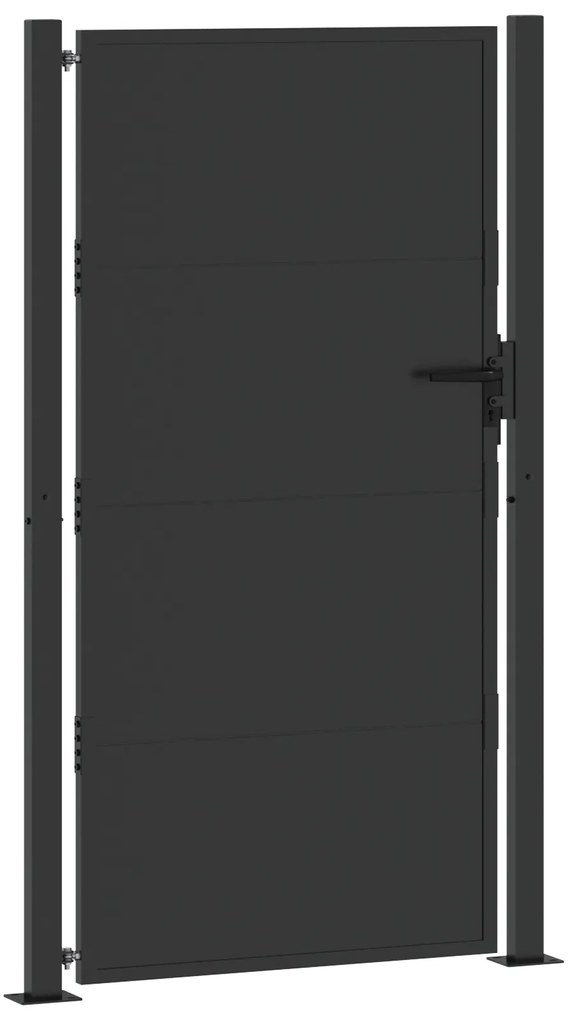 vidaXL Πύλη Κήπου Μαύρο 100 x 175 cm Ατσάλι με Επικάλυψη Πούδρας