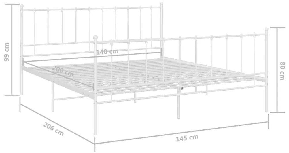 ΠΛΑΙΣΙΟ ΚΡΕΒΑΤΙΟΥ ΛΕΥΚΟ 140 X 200 ΕΚ. ΜΕΤΑΛΛΙΚΟ 324956