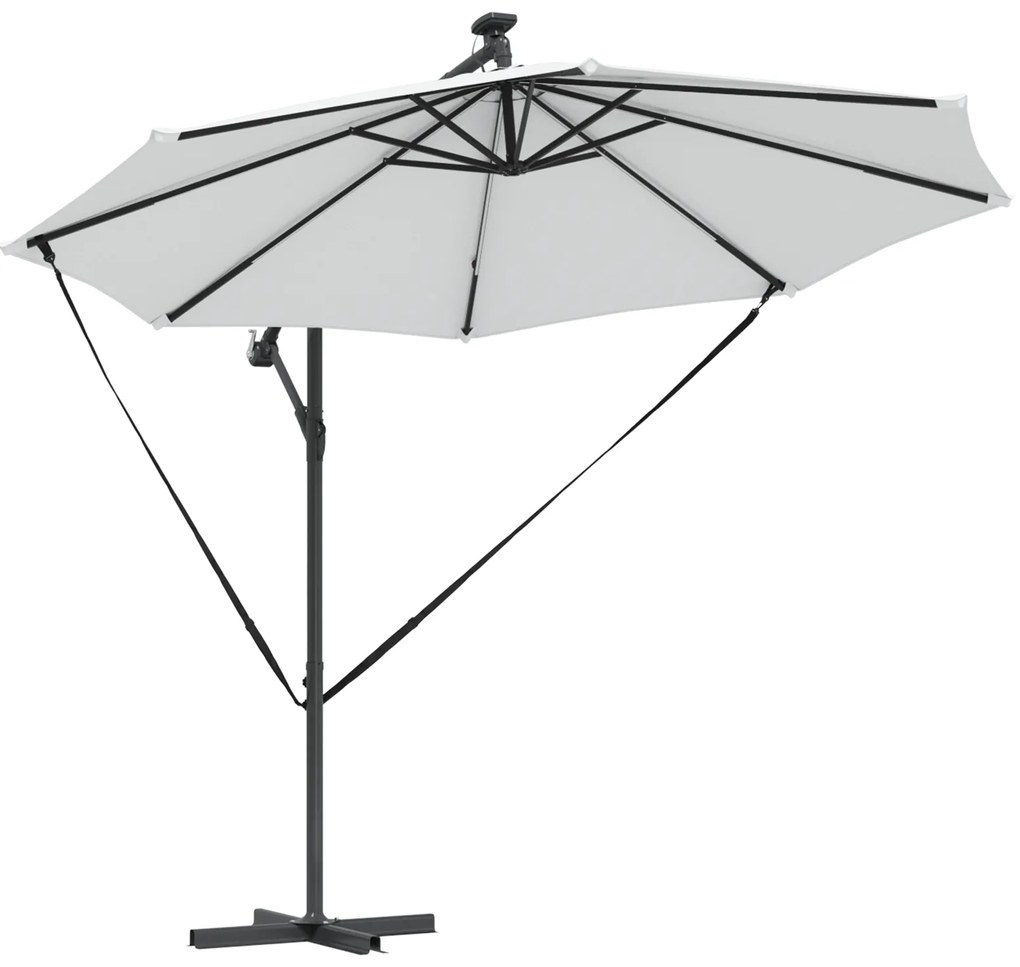 vidaXL Ομπρέλα Cantilever Banana με κλειδαριά Άμμος 294 x 294 x 248 cm