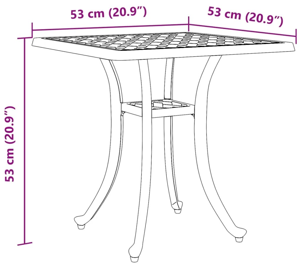 ΤΡΑΠΕΖΙ ΚΗΠΟΥ ΜΑΥΡΟ 53 X 53 X 53 ΕΚ. ΑΠΟ ΧΥΤΟ ΑΛΟΥΜΙΝΙΟ 4002820