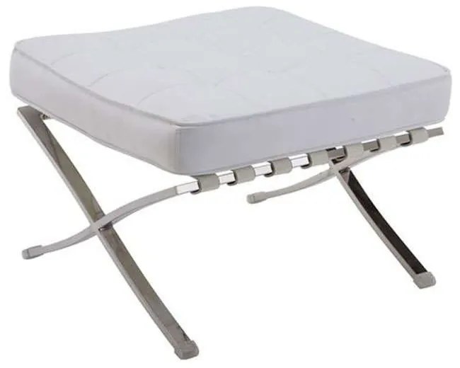Σκαμπώ Barcelona Ε968,01 Pu White Technoderma, Fabric