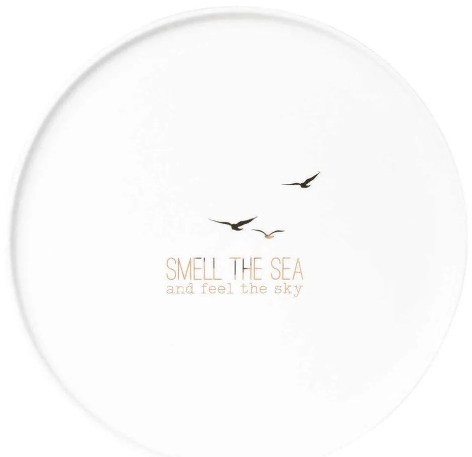 Πιάτο Smell The Sea 0014988 Φ22cm White-Gold Raeder Πορσελάνη