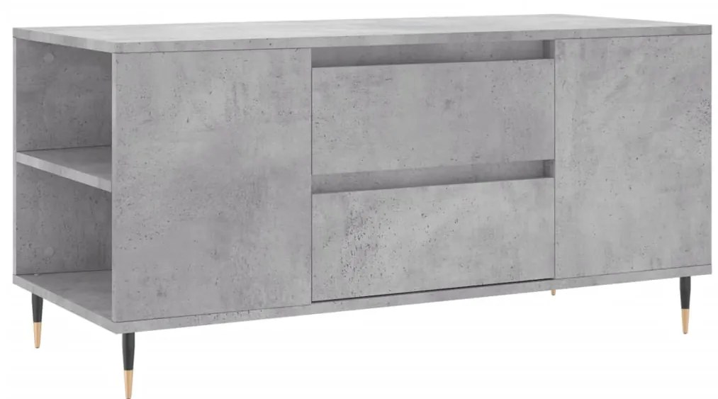 vidaXL Τραπεζάκι Σαλονιού Γκρι Σκυροδεμ. 102x44,5x50 εκ. Επεξεργ. Ξύλο