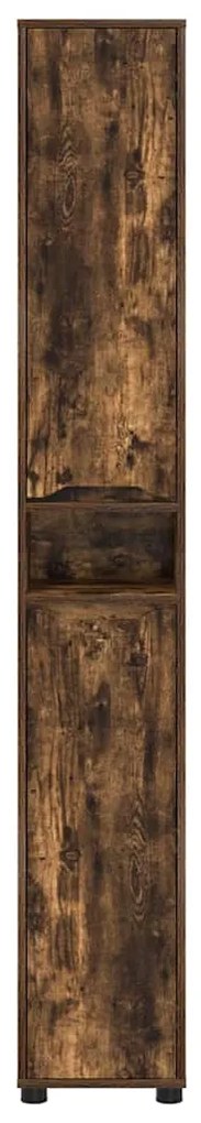 vidaXL Ντουλάπι Μπάνιου με ράφι Καπνιστό Δρύς 30,5 x 30 x 195 εκ