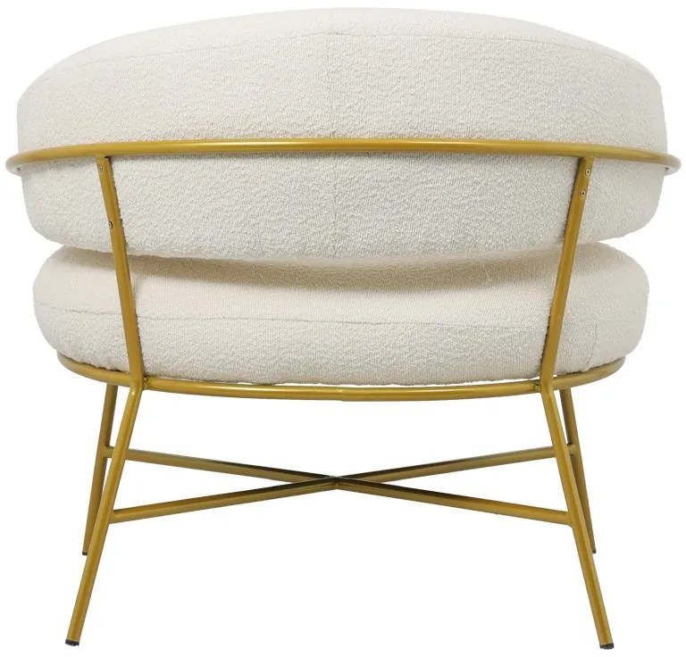 Πολυθρόνα Malu μπουκλέ κρεμ-πόδι χρυσό μέταλλο 84x79x76εκ 84x79x76 εκ.