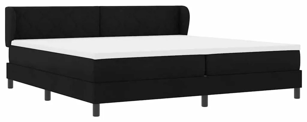 vidaXL Κρεβάτι box spring με στρώμα Μαύρο 200 x 200 cm ύφασμα