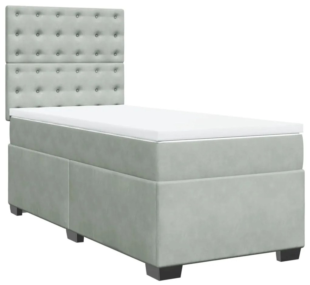 ΚΡΕΒΑΤΙ BOXSPRING ΜΕ ΣΤΡΩΜΑ ΑΝΟΙΧΤΟ ΓΚΡΙ 90X190 ΕΚ. ΒΕΛΟΥΔΙΝΟ 3290798