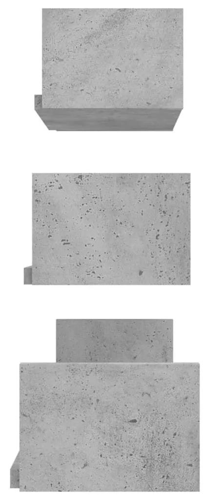 Ράφια Τοίχου 3 τεμ. Γκρι του Σκυροδέματος από Μοριοσανίδα - Γκρι