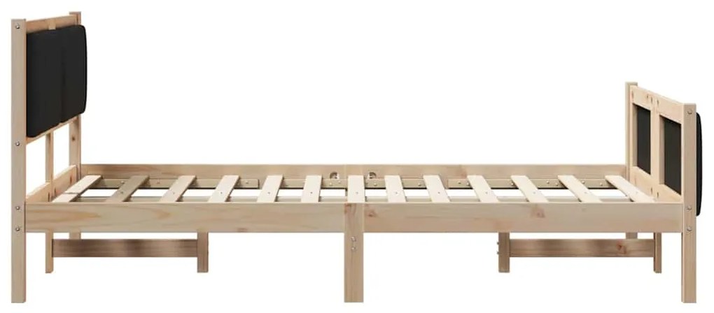 vidaXL Σκελετός Κρεβατιού με κεφαλάρι Καφέ και μαύρο 120 x 190 cm