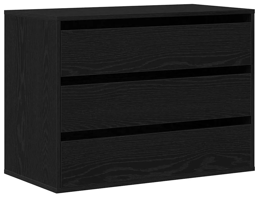 vidaXL Ντουλάπι με Συρτάρια Μαύρο 80 x 41 x 58 εκ. Επεξεργασμένο ξύλο